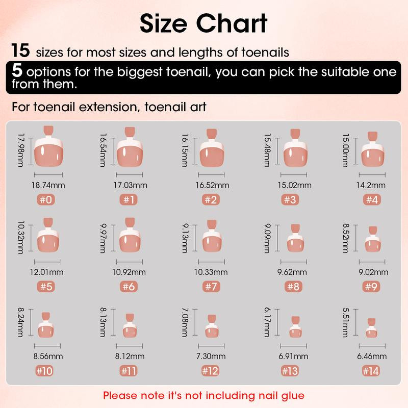 Gellen Toe French Press Ons Short 15 Sizes