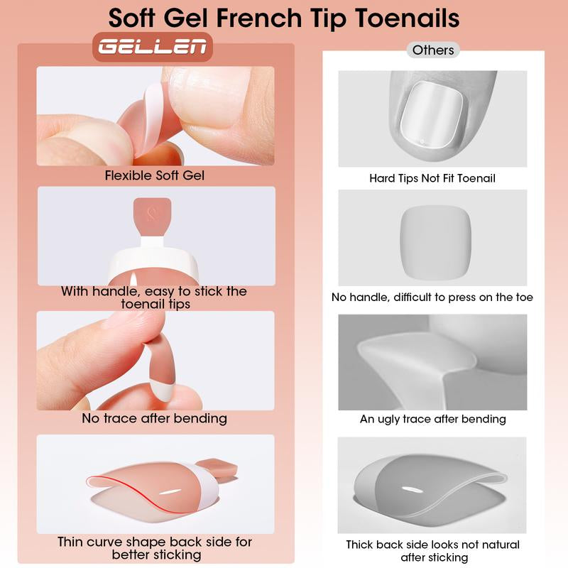 Gellen Toe French Press Ons Short 15 Sizes