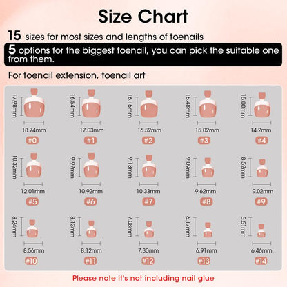 Gellen Toe French Press Ons Short 15 Sizes