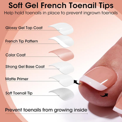 Gellen Toe French Press Ons Short 15 Sizes